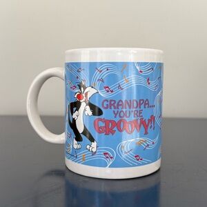 Vintage 1997 Looney Tunes Sylvester Grandpa You're Groovy!! Mug by Gibson